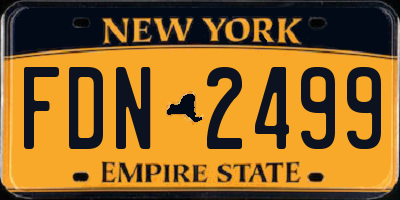 NY license plate FDN2499