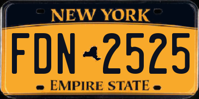 NY license plate FDN2525