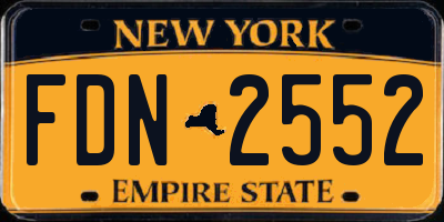 NY license plate FDN2552