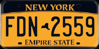 NY license plate FDN2559