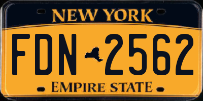 NY license plate FDN2562