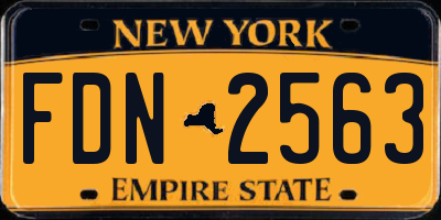 NY license plate FDN2563