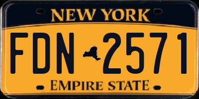 NY license plate FDN2571
