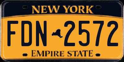 NY license plate FDN2572