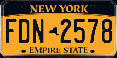 NY license plate FDN2578