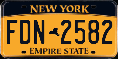 NY license plate FDN2582