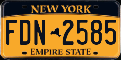 NY license plate FDN2585