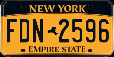 NY license plate FDN2596