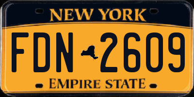 NY license plate FDN2609