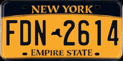 NY license plate FDN2614