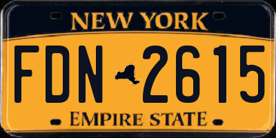 NY license plate FDN2615