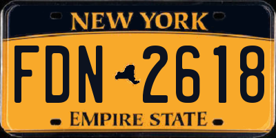 NY license plate FDN2618