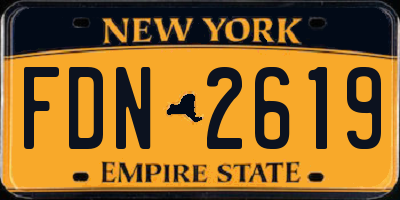 NY license plate FDN2619