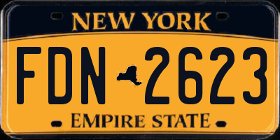 NY license plate FDN2623