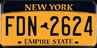 NY license plate FDN2624
