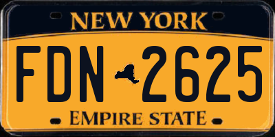 NY license plate FDN2625