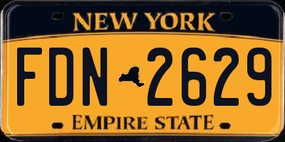 NY license plate FDN2629
