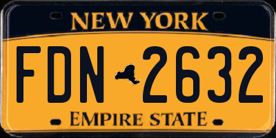 NY license plate FDN2632