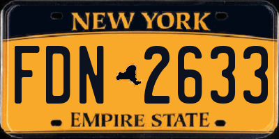 NY license plate FDN2633