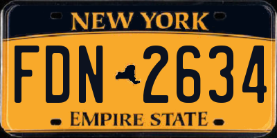 NY license plate FDN2634