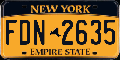 NY license plate FDN2635