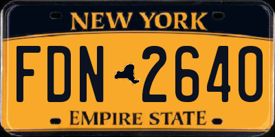 NY license plate FDN2640