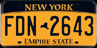 NY license plate FDN2643