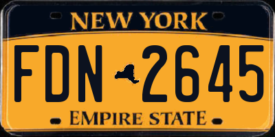 NY license plate FDN2645