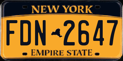 NY license plate FDN2647