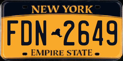 NY license plate FDN2649
