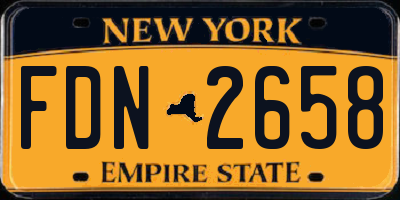 NY license plate FDN2658