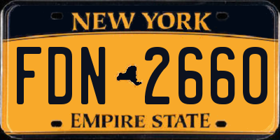 NY license plate FDN2660
