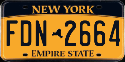 NY license plate FDN2664