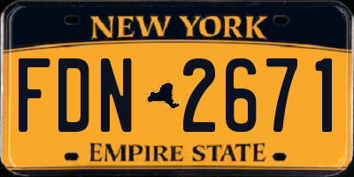 NY license plate FDN2671