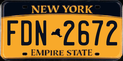 NY license plate FDN2672