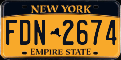 NY license plate FDN2674