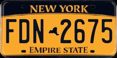 NY license plate FDN2675
