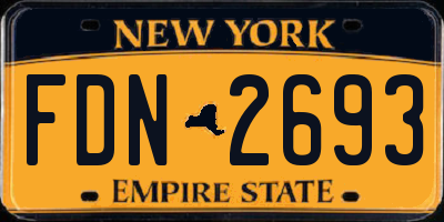 NY license plate FDN2693