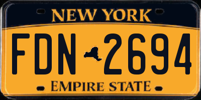 NY license plate FDN2694