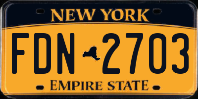NY license plate FDN2703