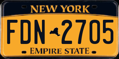 NY license plate FDN2705