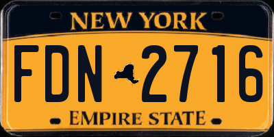 NY license plate FDN2716