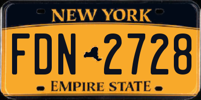 NY license plate FDN2728
