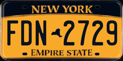 NY license plate FDN2729