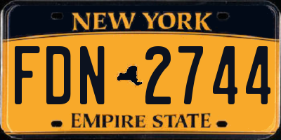 NY license plate FDN2744