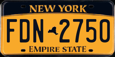 NY license plate FDN2750