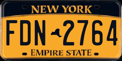 NY license plate FDN2764