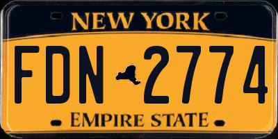 NY license plate FDN2774