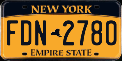 NY license plate FDN2780