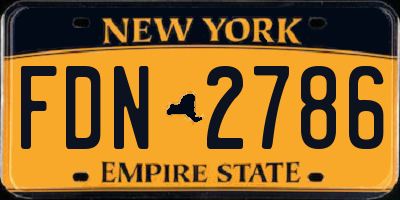 NY license plate FDN2786